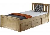 3ft single waxed pine wood wooden bed frame + 3 drawers storage 4